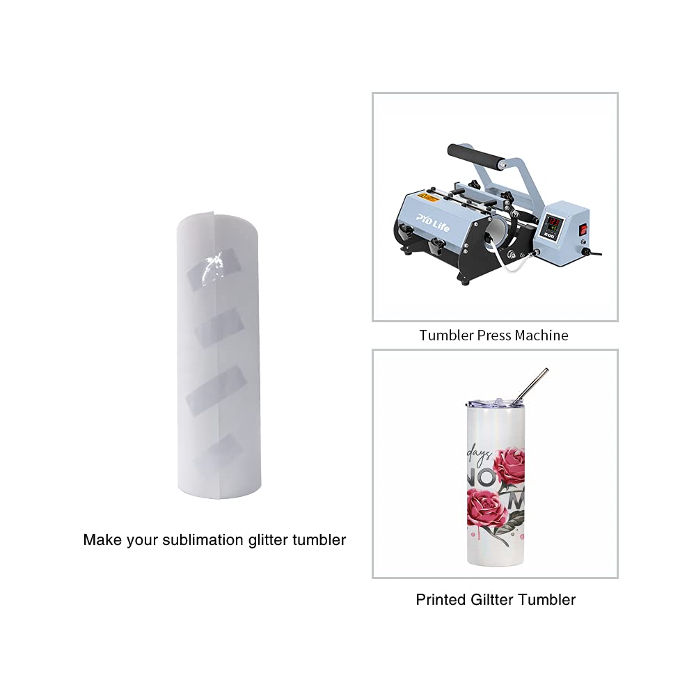 PYD Life Sublimation Glitter Tumbler Rainbow White Blank Straight 20 OZ Skinny Tumbler Cups with Metal Straw,Stainless Steel Coffee Tumbler Cups,Sublimation Mugs Bottles 4 Pack PYD Life