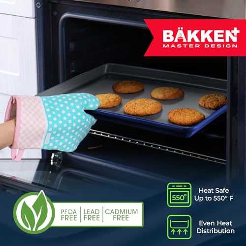 Bakken 8-Piece Stackable Bakeware Set - Ceramic Non-Stick Coating, Baking Sheets, Assorted Baking Pans, PTFE, PFOA & PFOS Free - Healthy Baking, Ergonomic Handles, Cooling Rack, Non-Toxic, Oven-Safe Bakken- Swiss