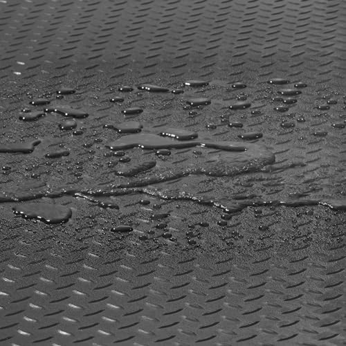 VEVOR Garage Floor Mats, 2 Rolls x 17 x 3.6 Ft PVC Garage Flooring Roll, Non-Slip Diamond Texture, 123.14 sq.ft Covering Space, Black Garage Mats for Under Cars, Garage Industry Gym VEVOR