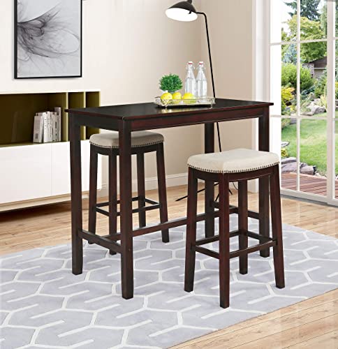 Linon Espresso 42 inch Bar Height Pub Claridge Table Linon