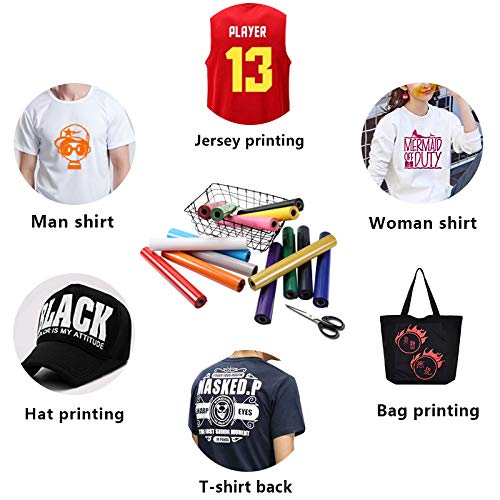 RENLITONG White HTV Iron on Vinyl 12Inch by 10ft Roll Heat Transfer Vinyl for T-Shirt HTV Rolls for All Cutter Machine - Easy to Cut & Weed for Heat Transfer Design RENLI·TONG