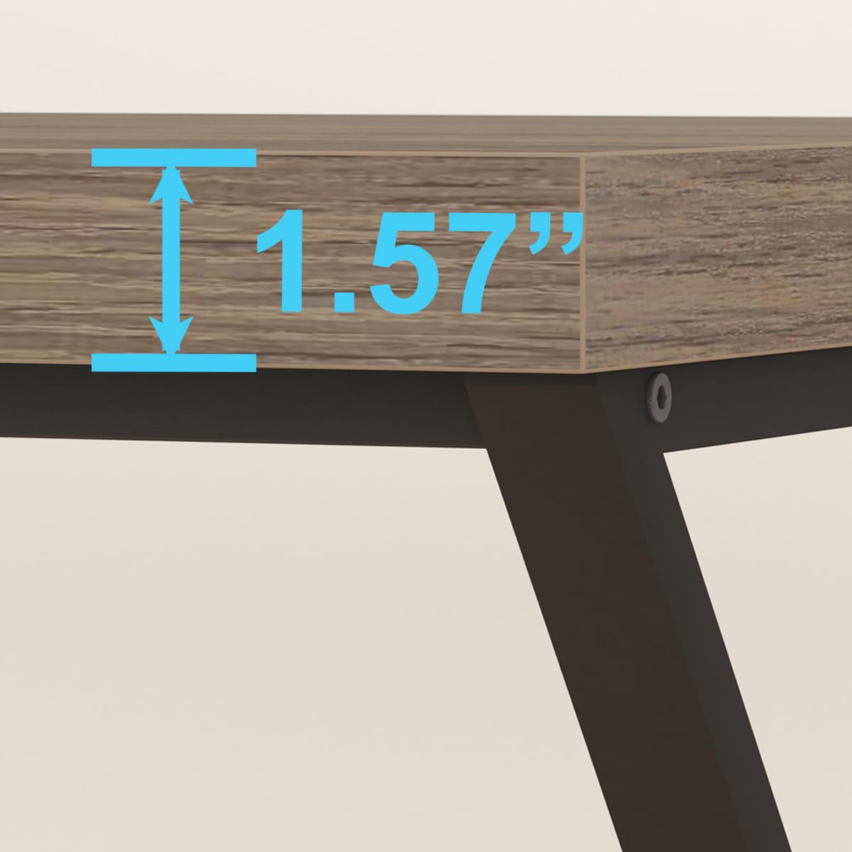 IBF Rustic Computer Desk, Modern Metal Home Office Desk, Farmhouse Work Study Writing Desk in Bedroom, Minimalist Wood Laptop Executive Workstation Computer PC Gaming Table, Rustic Oak, 55 in IBF