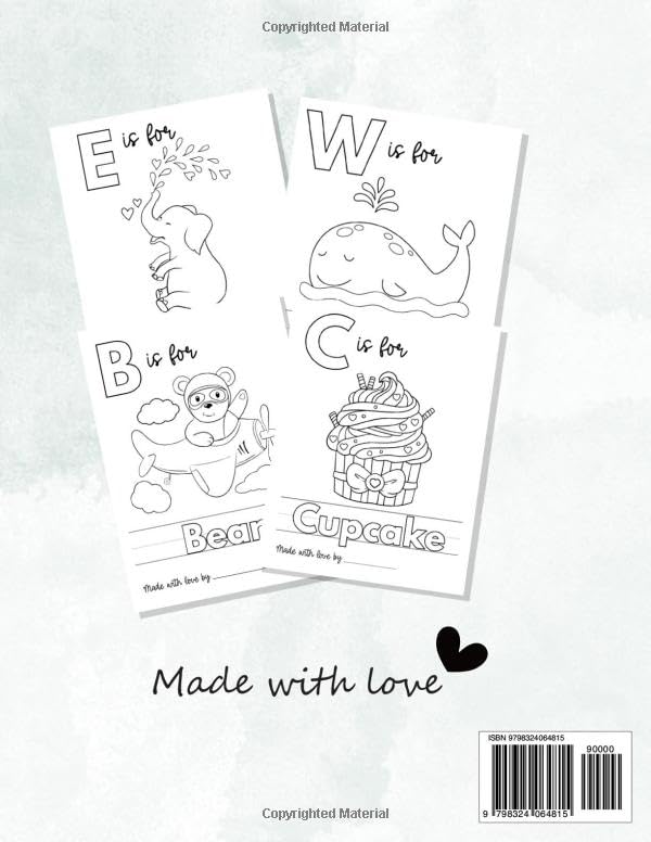 Baby`s First Alphabet Book: Unique Baby Shower Coloring Pages, The Perfect Guest Book and Party Gift WoodArtSupply