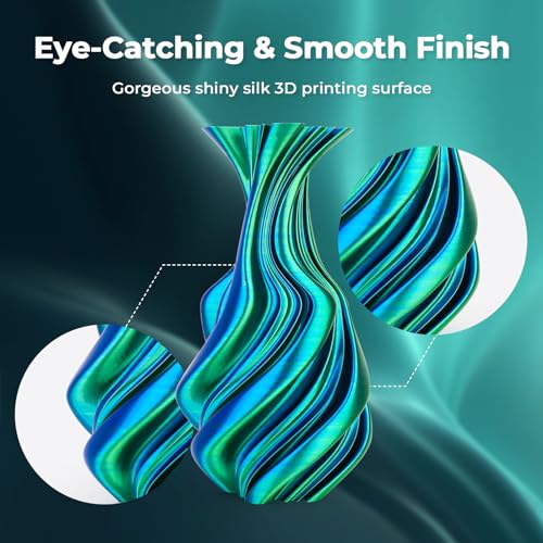 AMOLEN 3D Printer Filament Bundle, PLA Filament 1.75mm, Dual Color Filament, Silk Red Gold, Silk Red Green, Silk Red Blue, Silk Blue Green, 3D Printing Filament 200gX 4 Spools AMOLEN