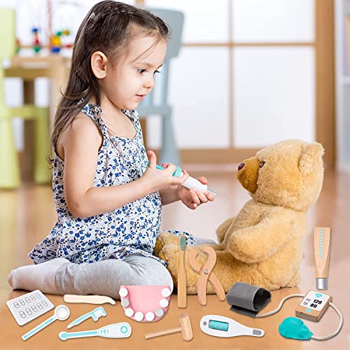 Play Doctor Set for Kids, Pretend Toy 18 PCS Doctor Playset for Toddlers, Dentist Kit Doctor Role Play Set, Doctor Kit for Toddlers and Kids Ages 3+ 4 5 6 Year Old Boys and Girls UMU