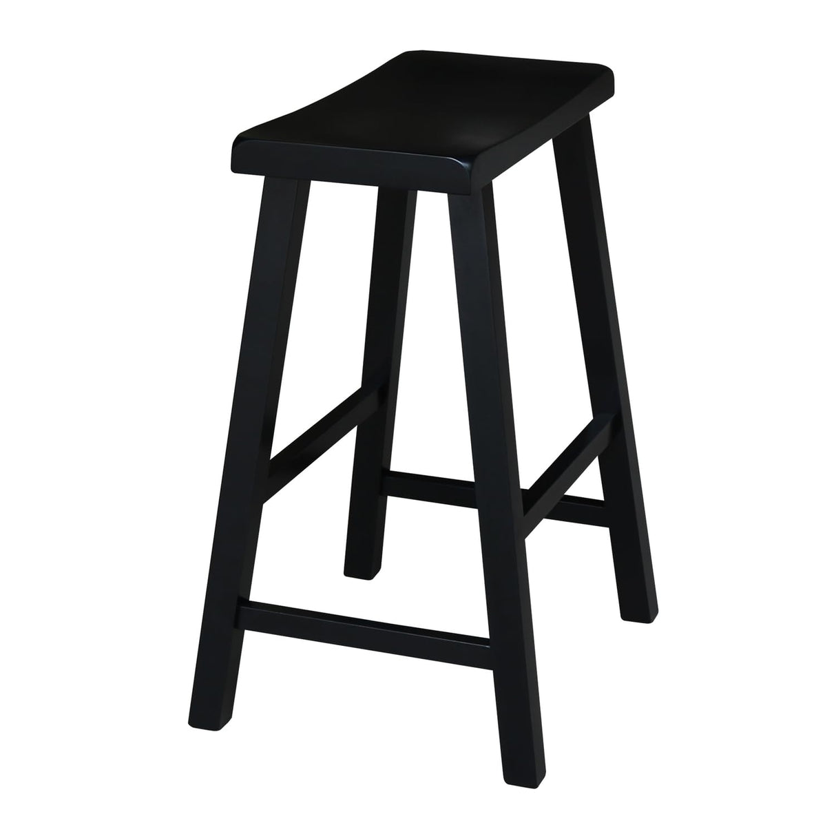 International Concepts 24-Inch Saddle Seat Barstool, Aged Black IC International Concepts
