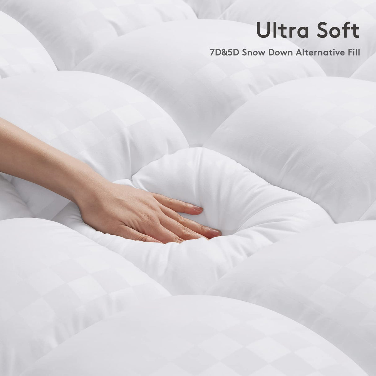 SameBed Mattress Topper King,Extra Thick Mattress Pad Cover for Back Pain,Cooling Mattress Protector with 8-21 Inch Deep Pocket,Overfilled Down Alternative Filling SameBed