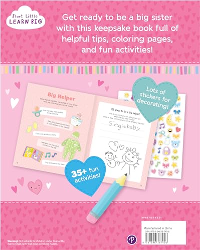 Big Sister Activity Book and Story with More than 80 Stickers - Includes Coloring Pages, Mazes, and More WoodArtSupply