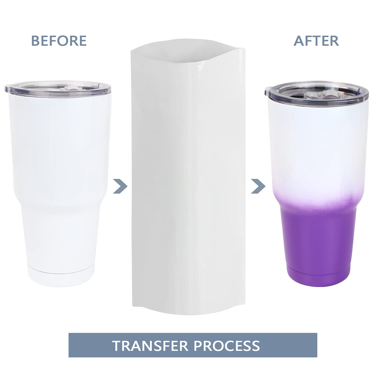 MAIKESUB 7x11 Inch 50 Pcs Sublimation Shrink Wrap Sleeves White Bags Sublimation Shrink Wrap for 30 oz car Cup Sublimation Shrink Film Heat Transfer Shrink Wrap (7x11) MAIKESUB