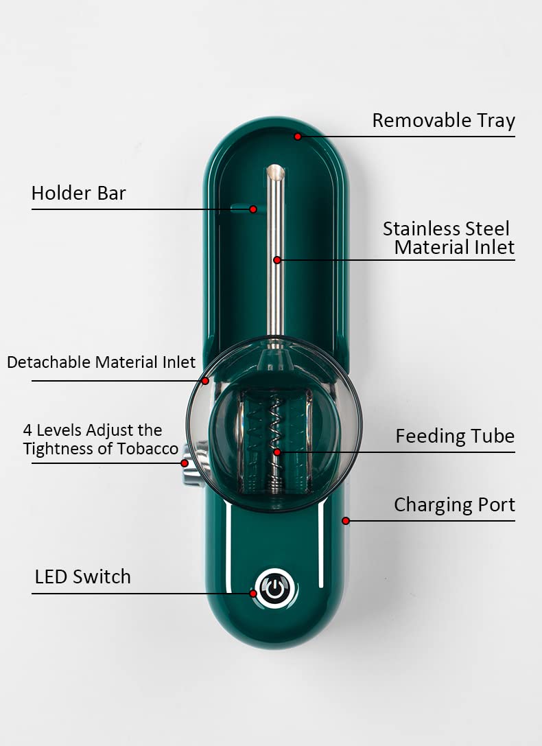 Cigarette Rolling Machine Electric Automatic Injector Tobacco Roller Maker Portable Good for Regular King Size 8mm Tube (Black1) KUGUAN