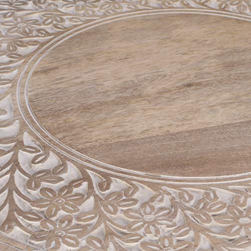 Coffee Tablec Coffee Table for living room, Wooden End Table, Small Table, Night Stand, Side Table, Bedside Table, Entry Table, Side Table for Magazine, Books & Plants-18 x22 White Wash The Wooden Town