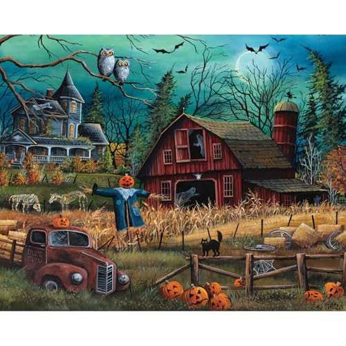 Bits and Pieces Set of 4 Jigsaw Puzzles 500 Pieces - Haunted Halloween Set Bits and Pieces