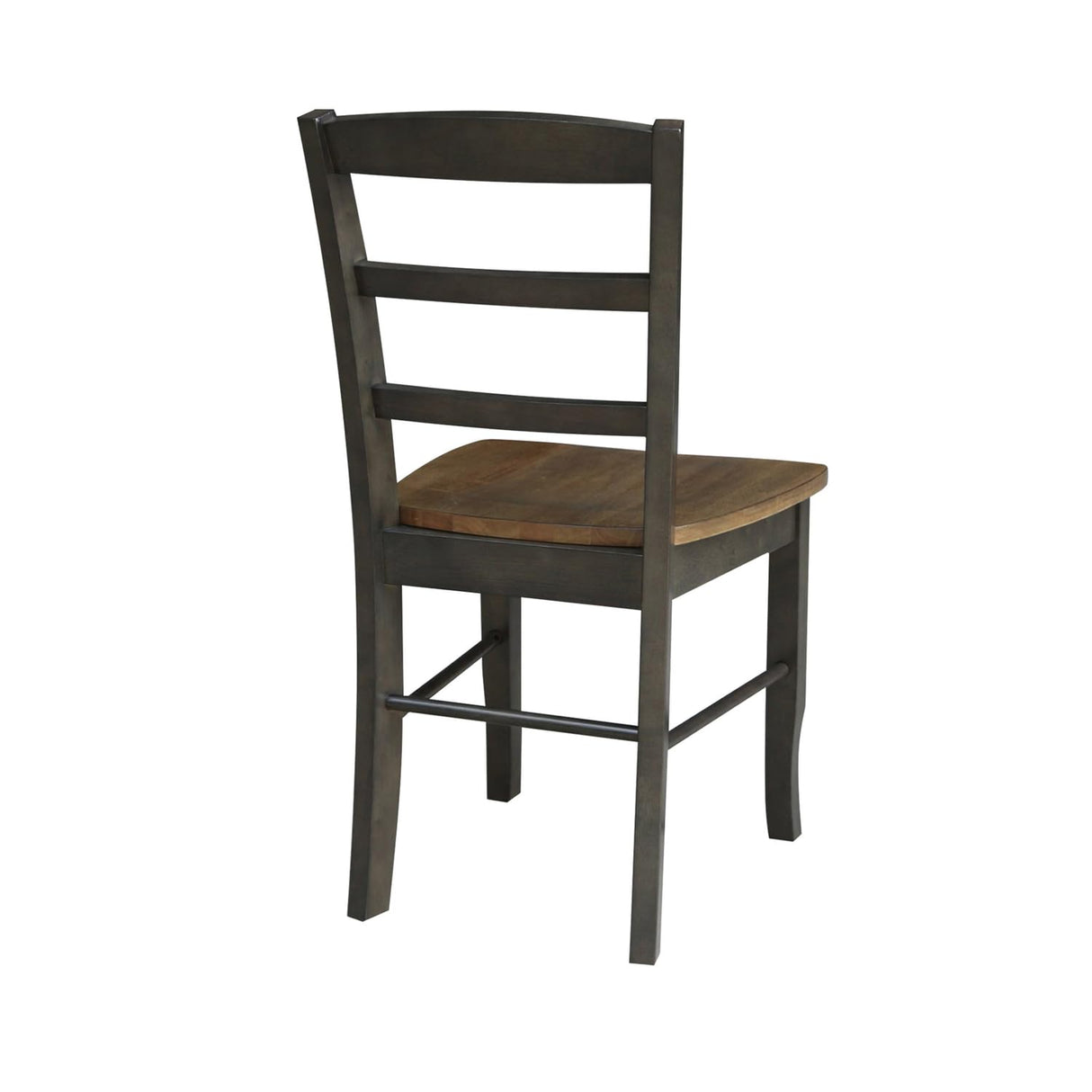 IC International Concepts International Concepts Set of 2 Madrid Ladderback Chairs, Hickory/Washed Coal IC International Concepts