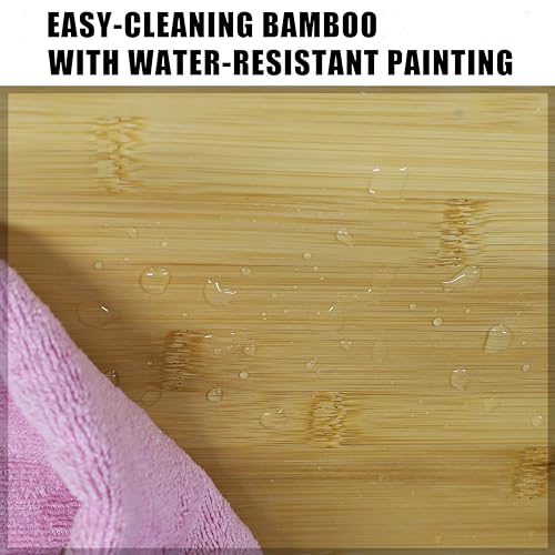 MUPATER Small Storage Cabinet Bamboo with 4 Drawers and 1 Cupboard, Freestanding Compact Floor Towel Cabinet Bamboo for Laundry Room, Entryway and Bedroom, Natural MUPATER