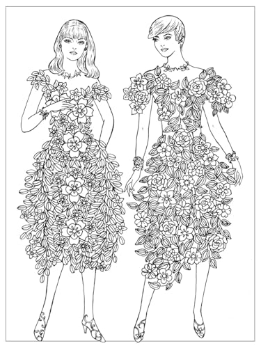 Creative Haven Enchanting Flower Fashions Coloring Book (Adult Coloring Books: Flowers & Plants) WoodArtSupply