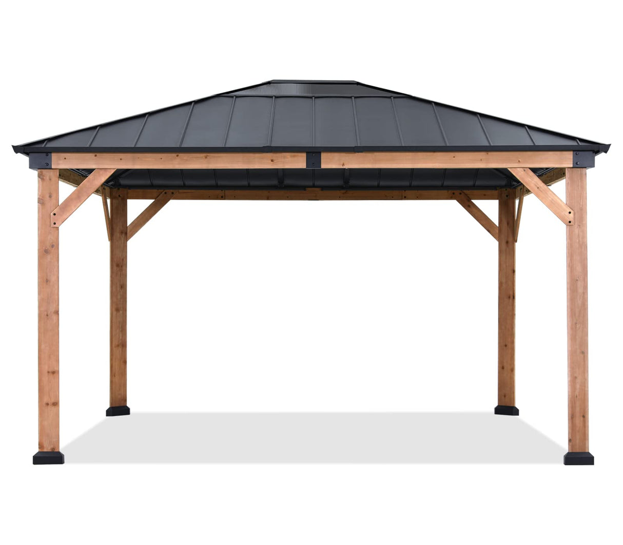ABCCANOPY Wood Gazebo 11x13 - Outdoor Patio Wooden Gazebo with Hardtop Metal Roof for Garden, Backyard and Deck (Single Roof) ABCCANOPY