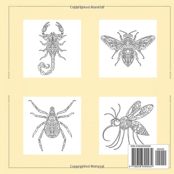 Bugs and Insects Mandala Coloring Book for Stress Relief & Relaxation Drawings: Discover the Zen in Tranquil, Stress-Relieving Insect Designs, Mandalas, Zentangle inspired Nature Art Explore and Color Majosta