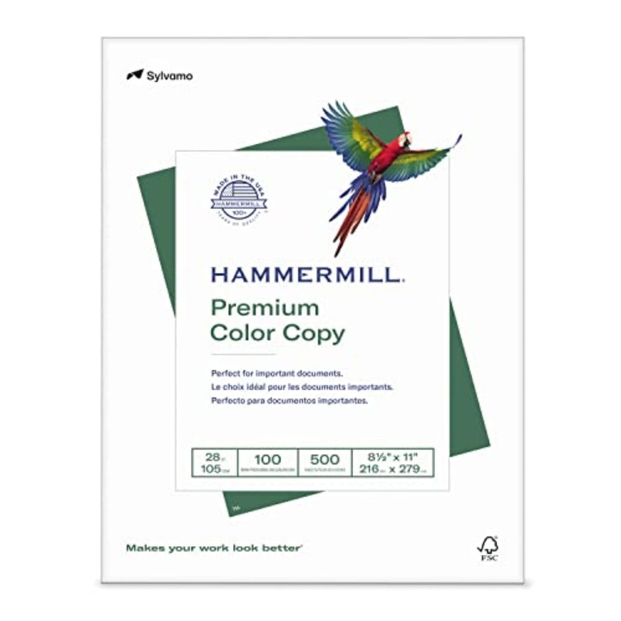 Hammermill Printer Paper, Premium Color 28 lb Copy Paper, 8.5 x 11 - 1 Ream (500 Sheets) - 100 Bright, Made in the USA, 102467R Hammermill