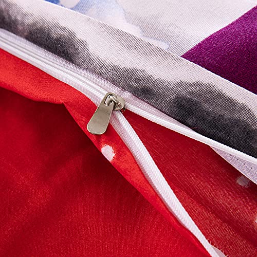 JERYMUND Christmas Duvet Cover Twin Size, Santa Claus Deer Pattern Luxury Bedding Set, Comforter Cover with Zipper, 100% Microfiber, 2 Pieces JERYMUND