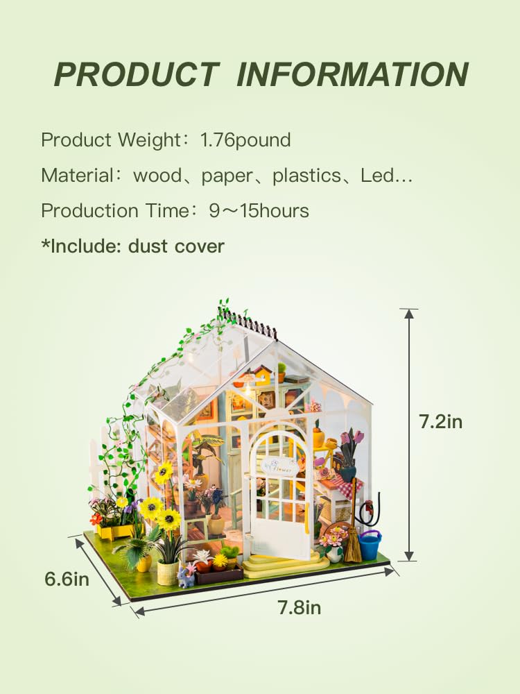 PlayOnePlay Create Your Dream Tiny Home with Our DIY Miniature House Kit - Wooden Furniture Decoration for Adults, Teens, and Friends! (Sunshine Flower) PlayOnePlay