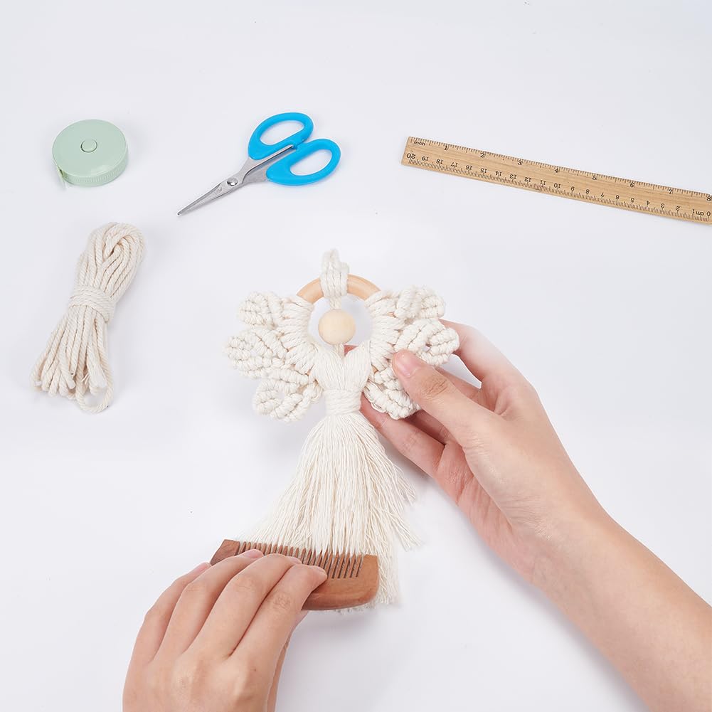 ORIGACH 3 Set DIY Angel Macrame Kit, Boho Wall Hanging Ornament for Beginners, Angel Wings Kit With Instruction Tutorial for Adults ORIGACH