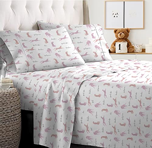 LITTLE CELEBRITY Full Sheets Set Kids Boys/Girls, Bed Sheets Kids, Cute Bed Sheet, Includes Flat, Fitted and 2 Pillowcases, 4 Piece LITTLE CELEBRITY