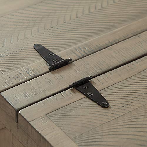 Signature Design by Ashley Aldwin Farmhouse Square Coffee Table with Lift Top for Storage, Grayish Brown, 36 in x 36 in x 18 in Signature Design by Ashley
