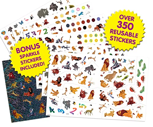 Disney Lion King Sticker Book Treasury - Activity Books for kids, 350 reusable stickers, 96 pages of fun Phidal