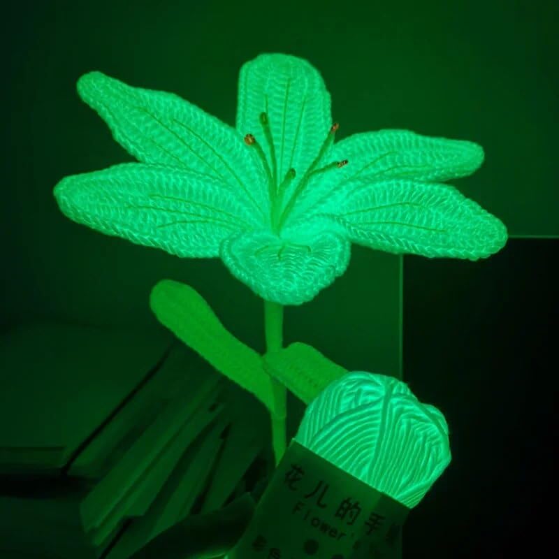 120g Glow in The Dark Yarn for Crocheting and Knitting; 120m(144yds) Yarn for Beginners with Easy-to-See Stitches; Worsted-Weight Medium #4; Yarn for Beginners Crochet Kit Making HEJIN