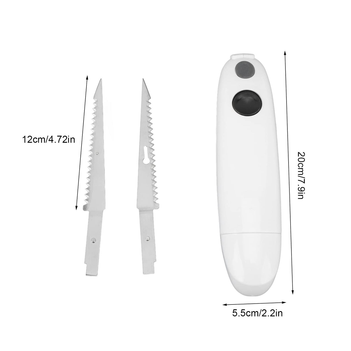 Cordless Electric Knife - Electric Knife for Carving Meat, Steak, Fish, Poultry, Bread, Vegetables with Serrated Stainless Steel Blades & Ergonomic Handle, Battery Powered Luqeeg