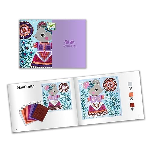 DJECO Lovely Pets Sticker Mosaic Craft Kit - Create Your Own Sparkling Pets for School or Gifts - Fun & Creative for Family & Friends, Boys & Girls, Educational Mosaic Art Craft Kit for Kids 5+ DJECO