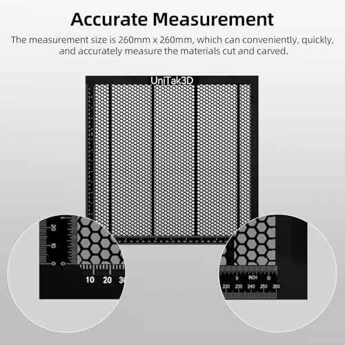 UniTak3D Honeycomb Laser Bed 300 x300 mm Working Table for S1/RAY5 Engraver,Fast Heat Dissipation and Desktop Protection with Aluminium Plate(Working Area:10.245x10.24in) UniTak3D