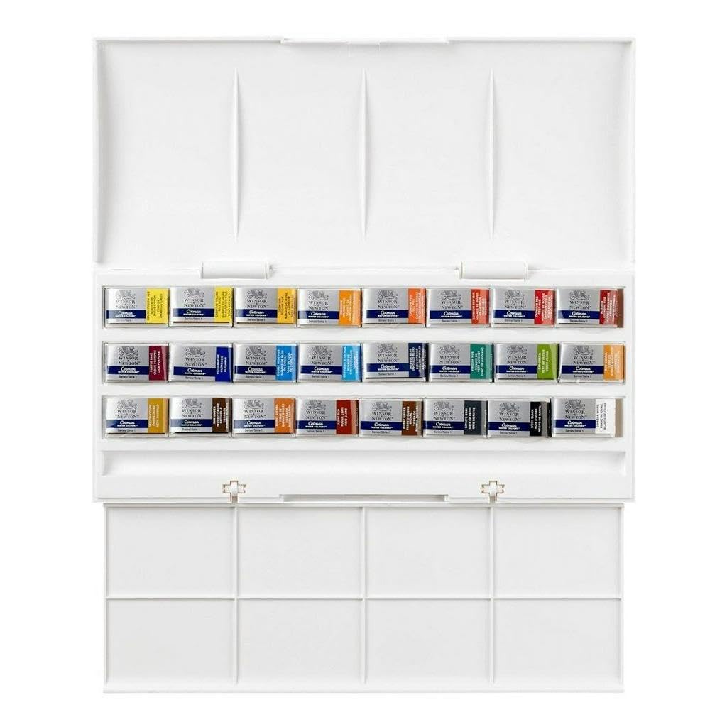 Winsor & Newton Cotman Watercolor Paint Set, Studio Set, 24 Whole Pans Winsor & Newton