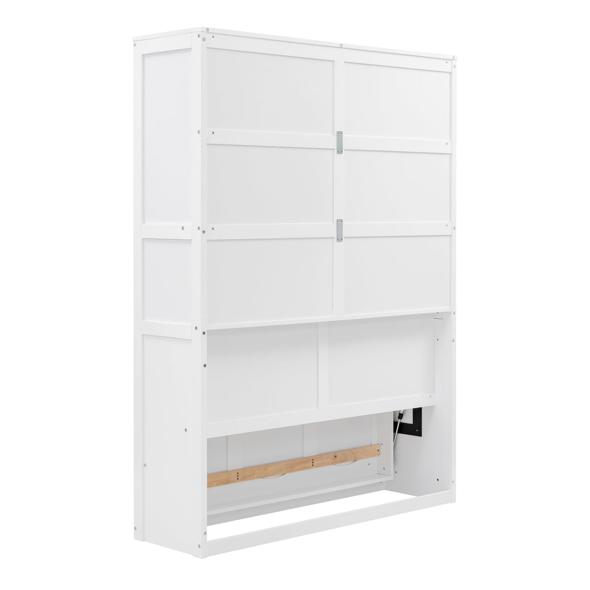 Merax Full Size Murphy Bed, Wood Full Murphy Cabinet Bed with Shelves, for Home Office or Small Room, White Merax