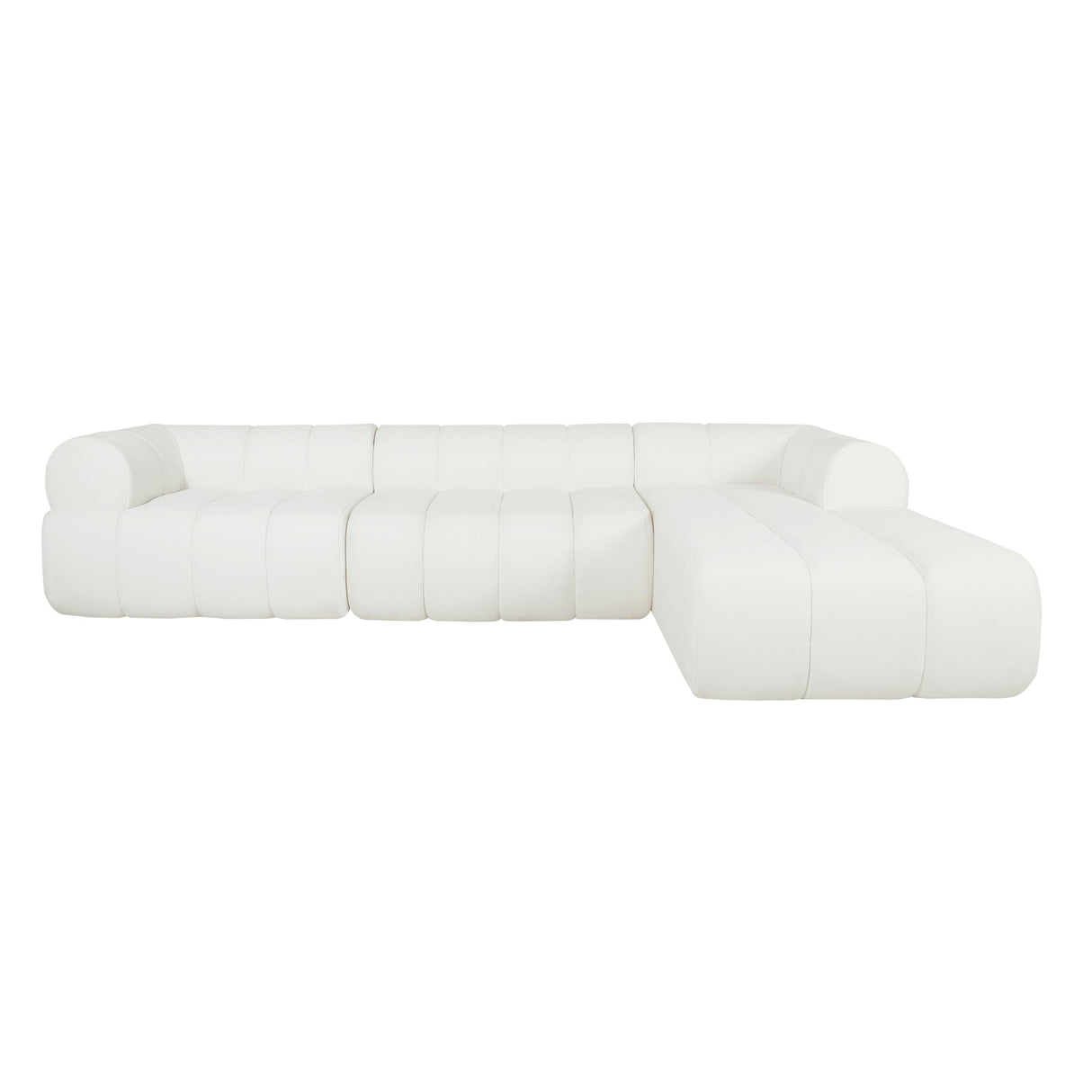 Christopher Knight Home Mania 122" Modular L-Shape Sofa Couch with Chaise Lounge, Modern Sectional Sofa Set for Living Room, Boucle Fabric Upholstered Cloud Couch with Deep Seat, Milky White Christopher Knight Home