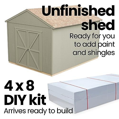 Handy Home Products Rookwood 10x12 Do-It-Yourself Wooden Storage Shed Brown Handy Home Products