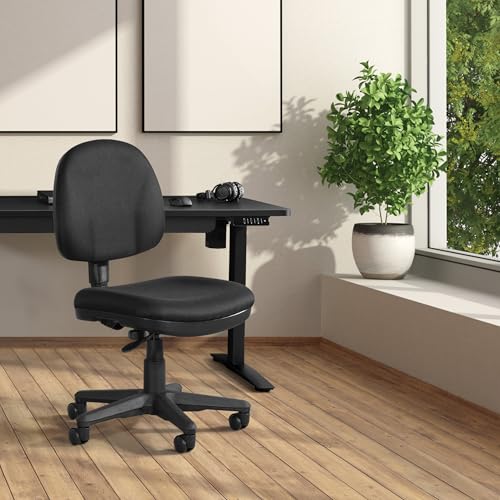 Office Star Pneumatic Sculptured Office Task Chair with Thick Padded Seat and Built-in Lumbar Support, Black Office Star Products