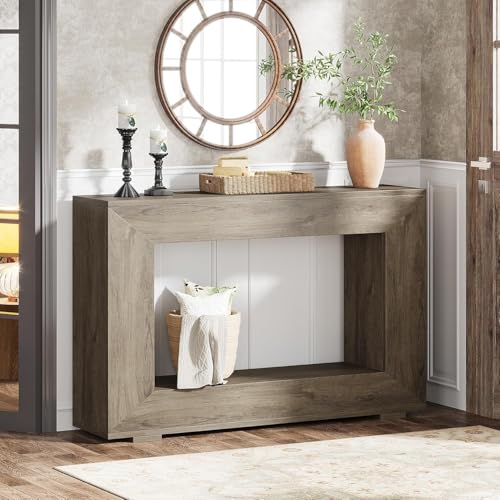 Tribesigns Farmhouse Console Table, 47 Inches Entryway Console Table with Storage, Industrial Hallway Accent Table for Living Room, Entrance Tribesigns