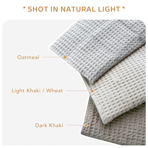 Sanracie Cotton Oversized King Bedspread(120"x120"),Wheat Waffle Weave Quilt Set 3Pcs Soft Lightweight Farmhouse Oversized King Quilt Bedding Set,Luxury Bedding Coverlet for All Seasons Sanracie