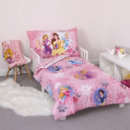 Disney Pretty Princess Toddler Bed, 4 Piece Set, Pink Disney