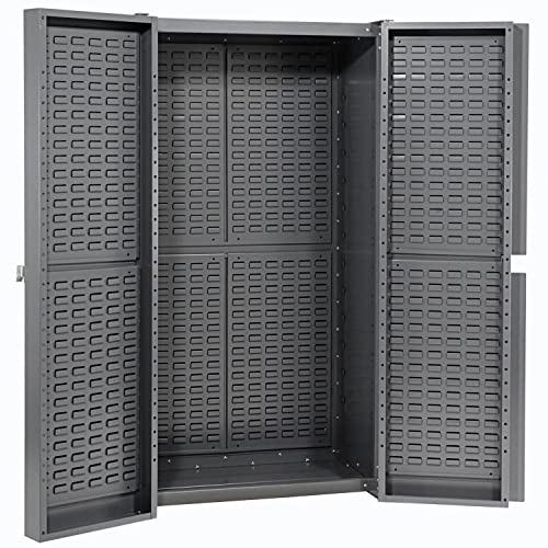 Global Industrial Bin Cabinet with 144 Red Bins, 38x24x72, Assembled Global Industrial