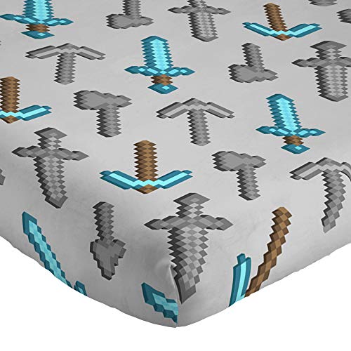 Jay Franco Kids Sheet Set with Fitted, Flat Sheets & Pillow Cover - Ultra-Soft Bedding with Pillowcase for Room Decor, Multi - Minecraft, 3 Piece Twin Jay Franco