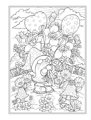 Creative Haven Garden Gnomes Coloring Book (Adult Coloring Books: Fantasy) WoodArtSupply