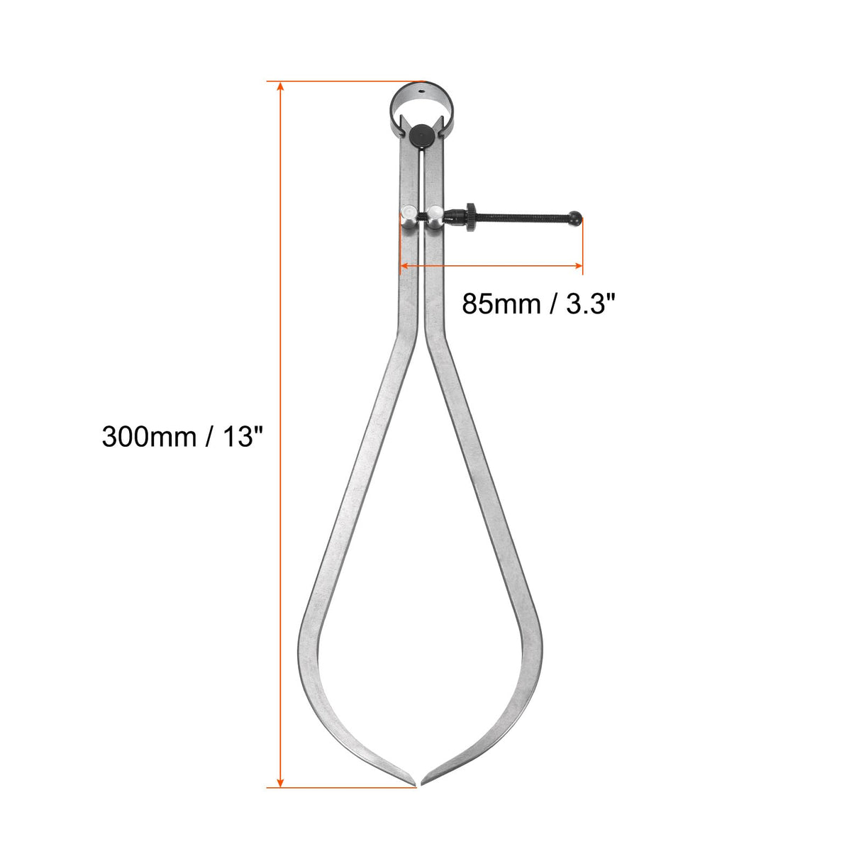 uxcell Spring Outside Caliper 13 Inch Stainless Steel Adjustable Spring Caliper Bent-Leg for Wood Turning Lathe Projects uxcell