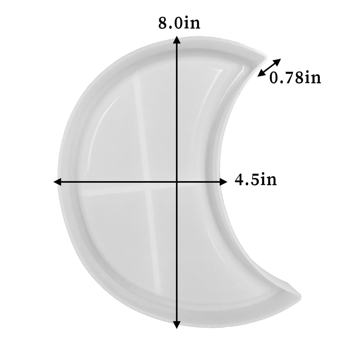 Wehous Large Moon Tray Mold for Resin Concrete, Moon Silicone Mold, Crescent Storage Tray Container Epoxy Resin Casting Mold, Home Ornament Mold for Jewelry Holder Candle Holder Vanity Tray Dish Wehous