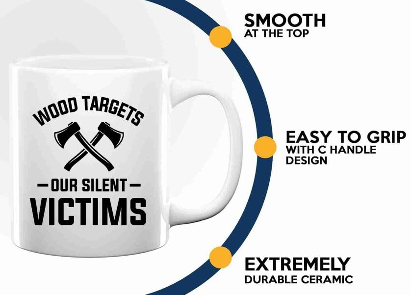 Axe Throw Coffee Mug 11oz White -Wood targets - Sport Game Tomahawk Target Throwing wooden Competition Hunting Luxe Gifting