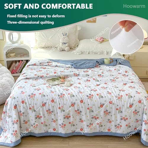 Cooler Comforter Lightweight Soft Breathable Summer Duvet Fluffy Down Comforter King Size Double Single Down Quilt Microfiber for All Seasons, Machine Washable(3A,180x200cm/70x78in) QWHYQXI