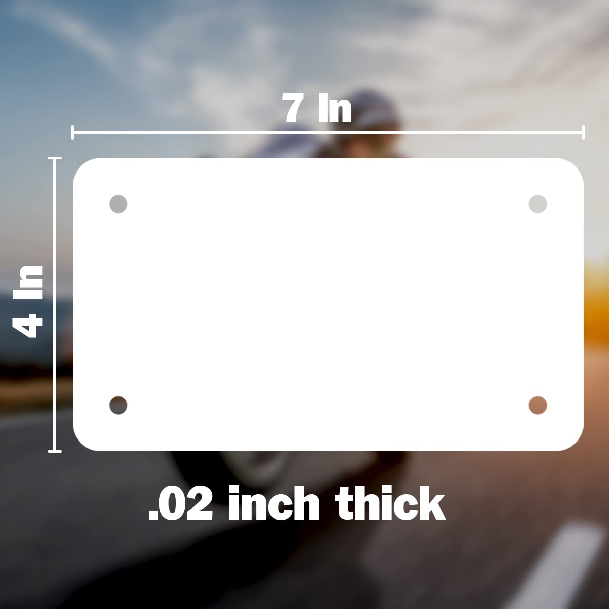 Simplee Signage 7"X4" Blank Motorcycle License Plate for Vinyl, Motorcycle Plate Blank for Business, Pack of 10 (Ten) Blank License Plates for Creating Custom Vanity Plates SimpLee Signage
