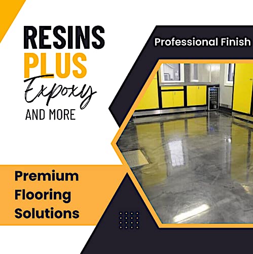 RESINS PLUS - High Performance Epoxy Resin | Garage Floor Epoxy Kit | Concrete, Cement, Wood and Counter Top Coating | UV and Abrasion Resistant | Professional Finish | Light Gray - 2 Gallon Kit Resins Plus