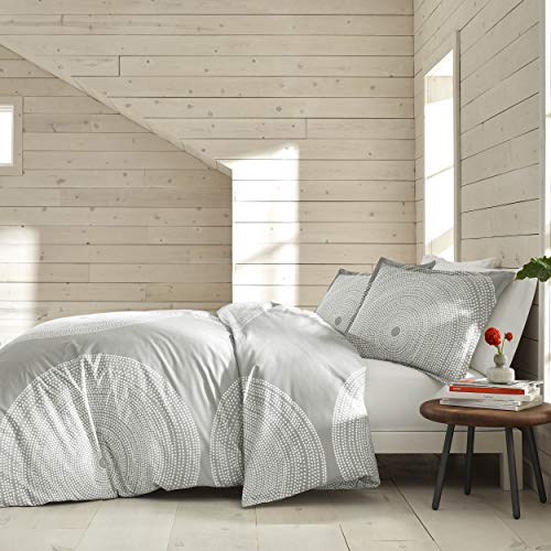 Marimekko - King Duvet Cover Set, Smooth Cotton Percale Bedding with Matching Shams, Lightweight Home Decor (Fokus Grey, King) MARIMEKKO